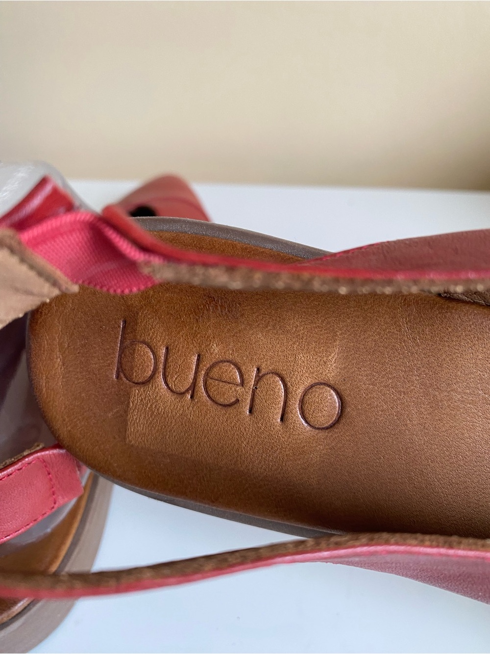 Bueno Red Leather Slingback Flats Pointed Toe Shoes Women’s EU 41 US 10 Classic - Picture 9 of 10